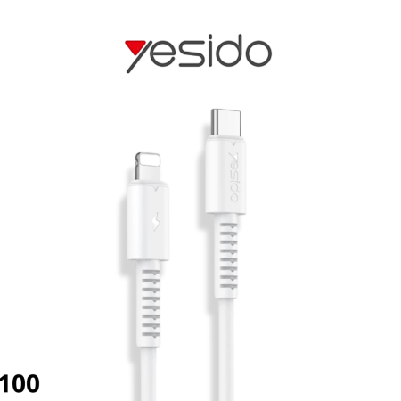 كابل بيانات شحن Yesido CA153 PD 20W USB-C / Type-C إلى لايتينج ايفون   (أبيض)⁩