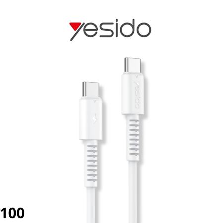 ⁧كابل بيانات شحن Yesido CA154 PD 60W USB-C / Type-C إلى USB-C / Type-C (أبيض)⁩