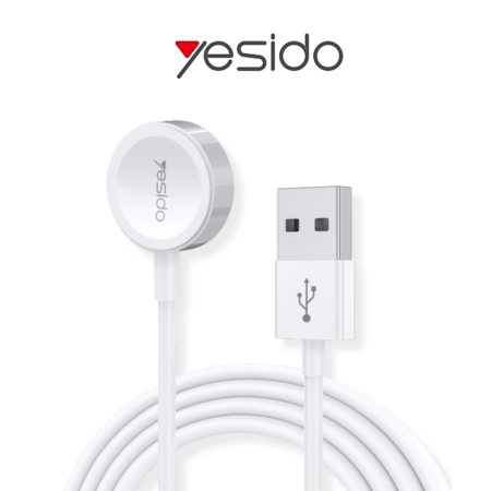  Yesido CA69 شاحن مغناطيسي لساعة Apple Watch USB ، طول الكابل: 1 متر (أبيض)⁩