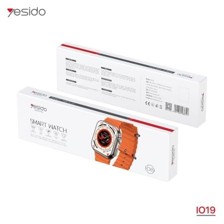 ساعة ذكية Yesido IO19 مقاس 2 بوصة IPS IP68 مقاومة للماء، تدعم مراقبة ضغط الدم / تخطيط القلب (برتقالي)
