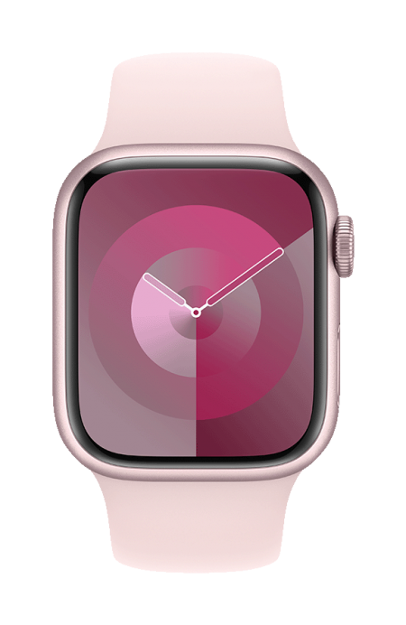 Apple Watch Series 9 GPS 45mm Aluminum Sport Band (S/M) - وردي ( pink )