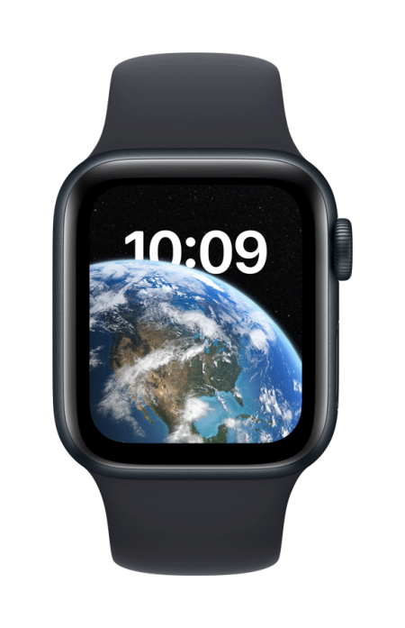 Apple Watch SE 2nd Gen. GPS 44mm Aluminum Sport Band (S/M + M/L - سماء الليل ( midnight)