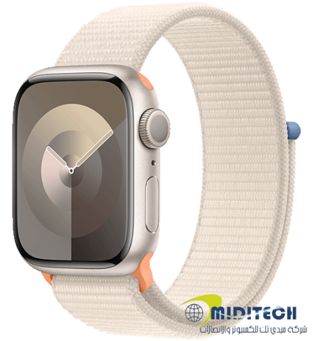Apple Watch Series 9 GPS 41mm Aluminum Sport Loop - ضوء النجوم (starlight)