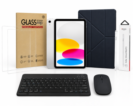 بكج iPad 11 A16 -128GB ايباد الجيل 11 مع جميع ملحقاته !