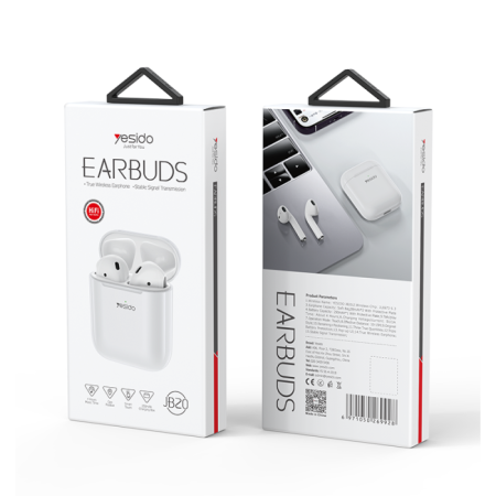 Yesido ‏EARBUDS سماعة أذن لاسلكية حقيقية ناقل حركة فردي ثابت JB20