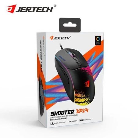 Jertech ماوس جيمنج سلكي بدقة تصل إلى 3600DPI و إضاءة RGB- 7 أزرار قابلة للتخصيص - كابل بطول 1.5 متر - جيرتيك XP14